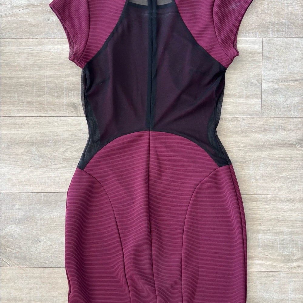 Guess Burgundy and Black Backless Dress